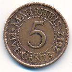 Маврикий, 5 центов (2012 г.)