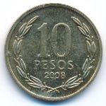 Chile, 10 pesos, 2008
