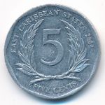 East Caribbean States, 5 cents, 2008