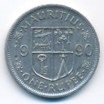 Mauritius, 1 rupee, 1990