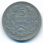 Chile, 5 centavos, 1928