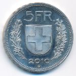 Switzerland, 5 francs, 1994–2020