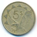 Namibia, 5 dollars, 1993
