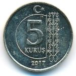 Турция, 5 куруш (2017 г.)