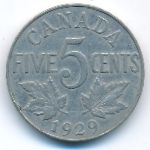 Canada, 5 cents, 1922&ndash;1936