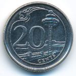 Сингапур, 20 центов (2013 г.)