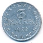 Веймарская республика, 3 марки (1922 г.)