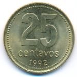 Аргентина, 25 сентаво (1992 г.)