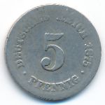 Germany, 5 pfennig, 1875