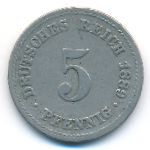 Германия, 5 пфеннигов (1889 г.)