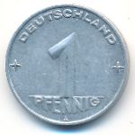 German Democratic Republic, 1 pfennig, 1953