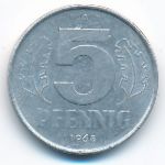 German Democratic Republic, 5 pfennig, 1968