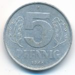 German Democratic Republic, 5 pfennig, 1968