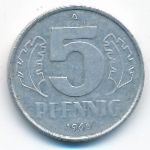 German Democratic Republic, 5 pfennig, 1968