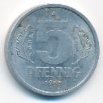German Democratic Republic, 5 pfennig, 1983