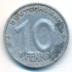 German Democratic Republic, 10 pfennig, 1949