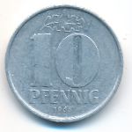 German Democratic Republic, 10 pfennig, 1965