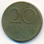 German Democratic Republic, 20 pfennig, 1969