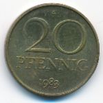 German Democratic Republic, 20 pfennig, 1983