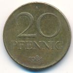 German Democratic Republic, 20 pfennig, 1984