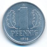 ГДР, 1 пфенниг (1977–1989 г.)