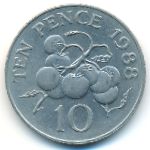 Гернси, 10 пенсов (1988–1989 г.)