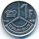 Belgium, 1 franc, 1989