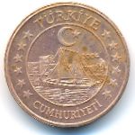 Turkey., 5 euro cent, 2004