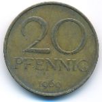 German Democratic Republic, 20 pfennig, 1969