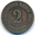 Германия, 2 пфеннига (1911 г.)