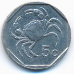 Malta, 5 cents, 1991