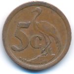 South Africa, 5 cents, 1993