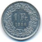 Швейцария, 1 франк (1986 г.)