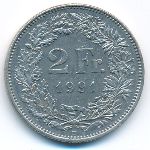 Switzerland, 2 francs, 1991