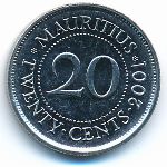 Маврикий, 20 центов (2001 г.)