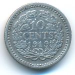 Нидерланды, 10 центов (1919 г.)