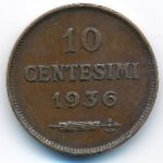 San Marino, 10 centesimi, 1936