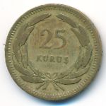 Turkey, 25 kurus, 1955