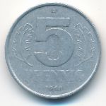 German Democratic Republic, 5 pfennig, 1968