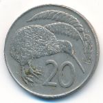 New Zealand, 20 cents, 1973