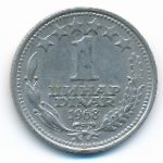 Yugoslavia, 1 dinar, 1968