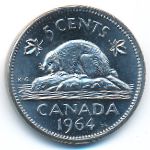 Canada, 5 cents, 1964