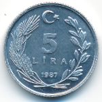 Турция, 5 лир (1987 г.)