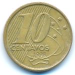 Brazil, 10 centavos, 1998
