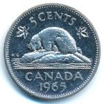 Canada, 5 cents, 1965&ndash;1975
