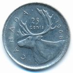 Canada, 25 cents, 1968