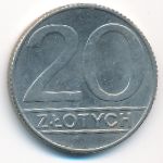 Польша, 20 злотых (1989 г.)