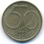 Austria, 50 groschen, 1990