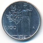 Italy, 100 lire, 1992