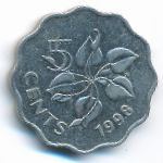 Свазиленд, 5 центов (1998 г.)
